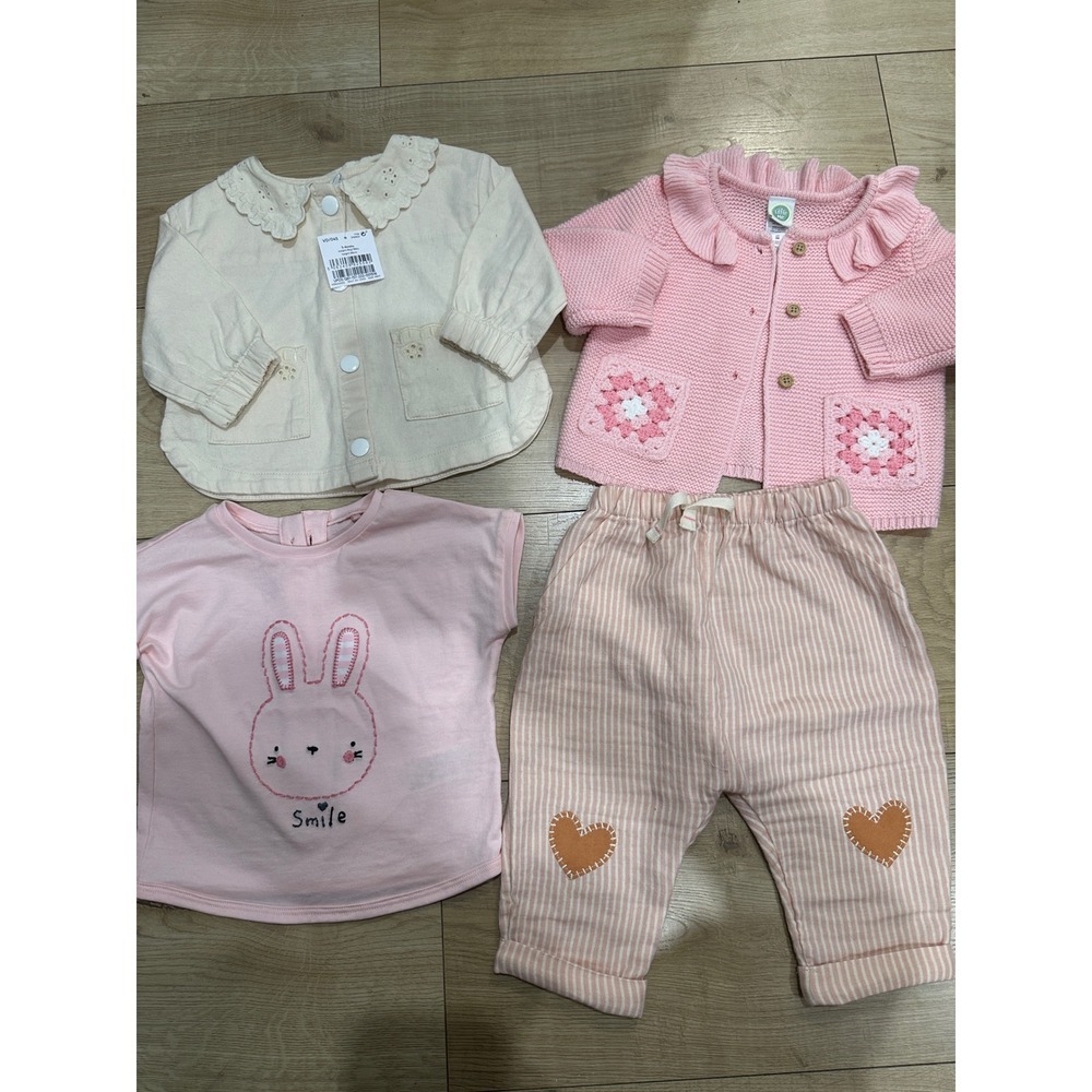 Baby Girl Bundle Next Little Me 3-6 6 Months NWT Jacket Cardigan Bunny Set 4pc